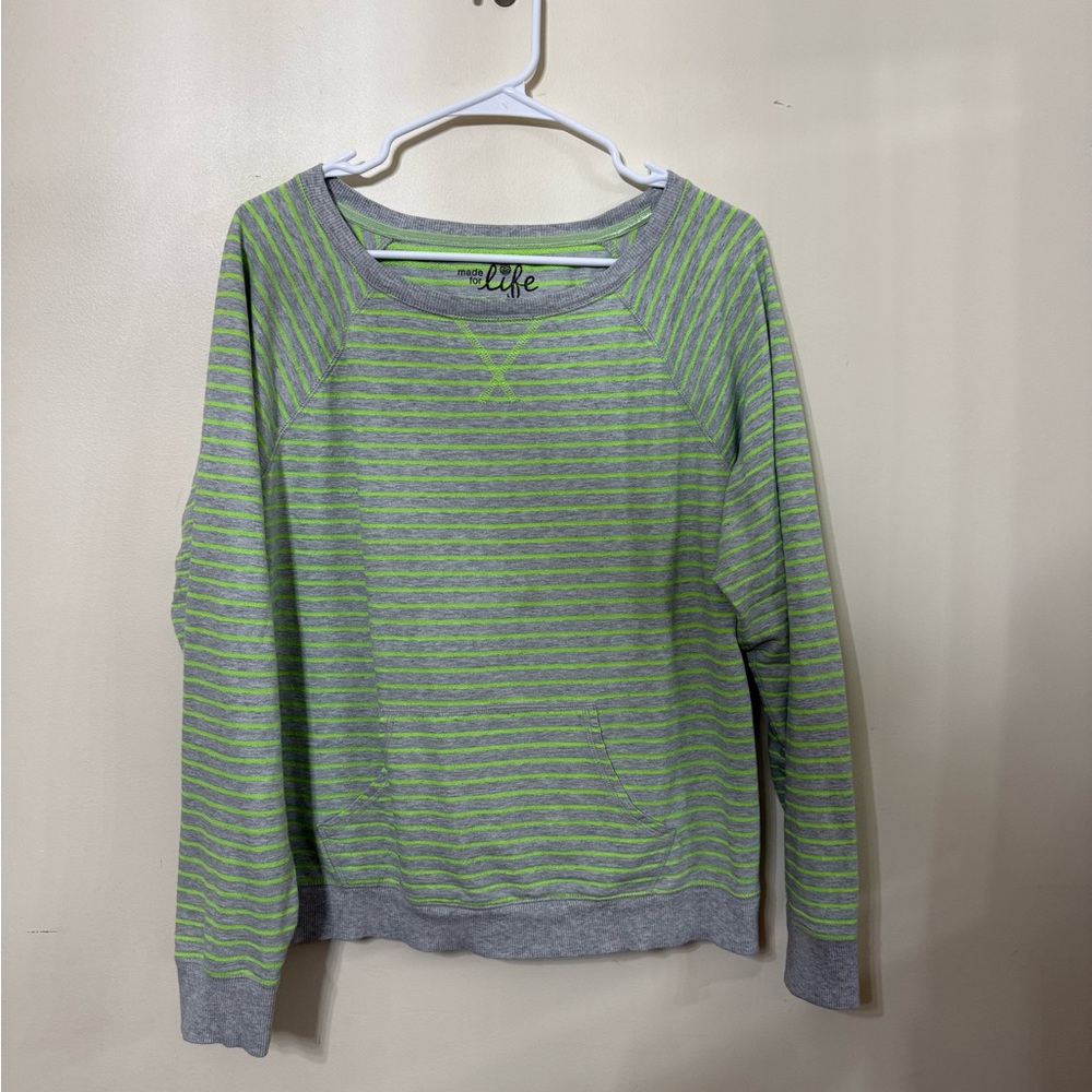 Made for Life Neon Green and Gray Top